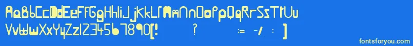 Helenbrownsolid Font – Yellow Fonts on Blue Background