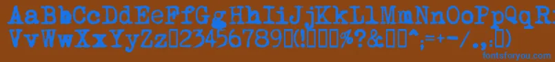 MomРѕt Font – Blue Fonts on Brown Background