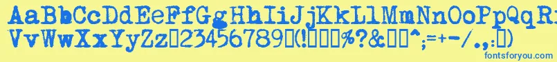 MomРѕt Font – Blue Fonts on Yellow Background