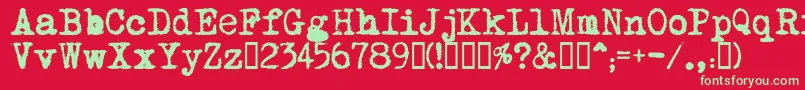 フォントMomРѕt – 赤い背景に緑の文字