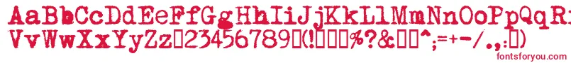 フォントMomРѕt – 白い背景に赤い文字