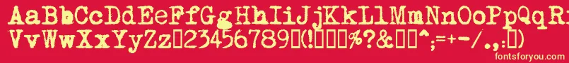 MomРѕt Font – Yellow Fonts on Red Background