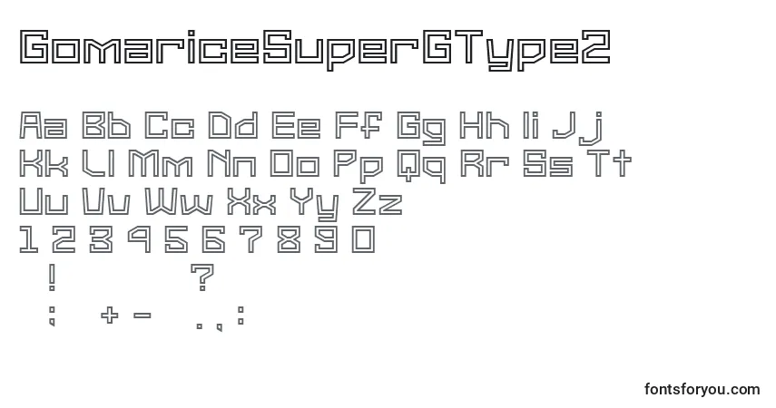 Шрифт GomariceSuperGType2 – алфавит, цифры, специальные символы