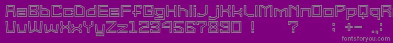 フォントGomariceSuperGType2 – 紫の背景に灰色の文字