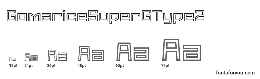 GomariceSuperGType2 Font Sizes