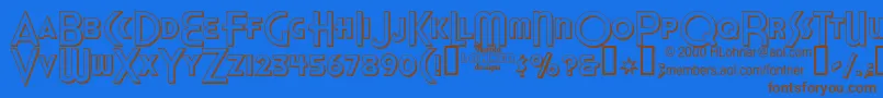 HonestJohnsShadow Font – Brown Fonts on Blue Background