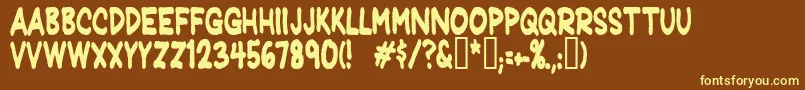 JeffreyprintJlCondensed Font – Yellow Fonts on Brown Background