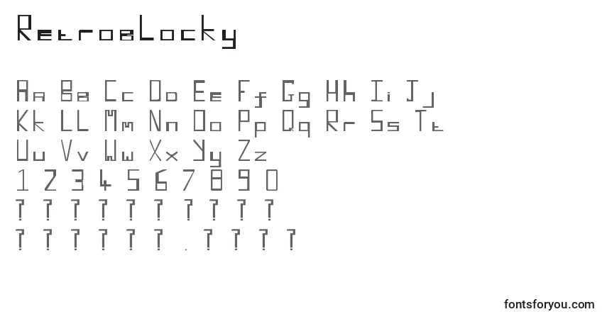 Шрифт Retroblocky – алфавит, цифры, специальные символы