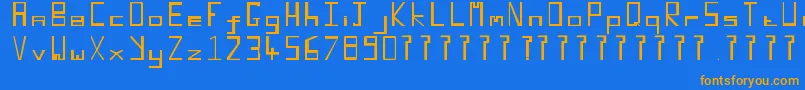 Retroblocky Font – Orange Fonts on Blue Background