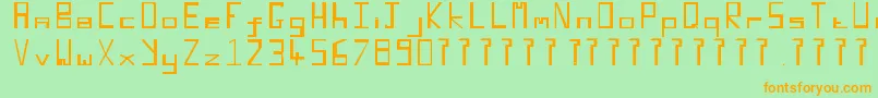 Retroblocky Font – Orange Fonts on Green Background