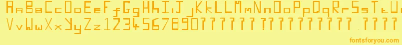 Retroblocky Font – Orange Fonts on Yellow Background