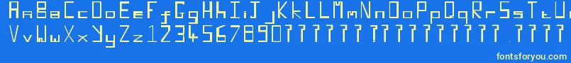 Retroblocky Font – Yellow Fonts on Blue Background