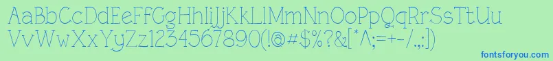 RoughLtLight Font – Blue Fonts on Green Background