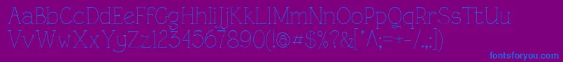 RoughLtLight Font – Blue Fonts on Purple Background