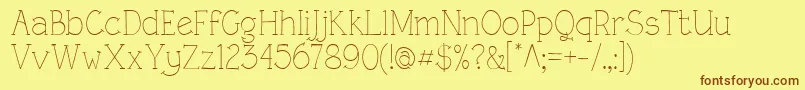 RoughLtLight Font – Brown Fonts on Yellow Background