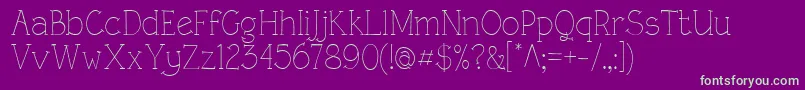 RoughLtLight Font – Green Fonts on Purple Background