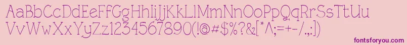 RoughLtLight Font – Purple Fonts on Pink Background