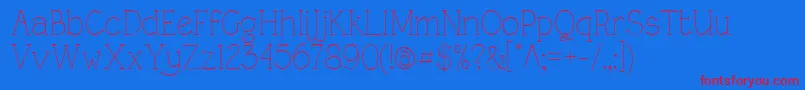 RoughLtLight Font – Red Fonts on Blue Background