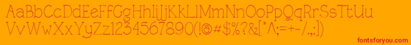 RoughLtLight Font – Red Fonts on Orange Background