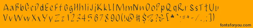 JbmCalligrad-fontti – mustat fontit oranssilla taustalla