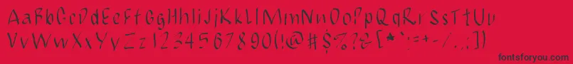Шрифт JbmCalligrad – чёрные шрифты на красном фоне
