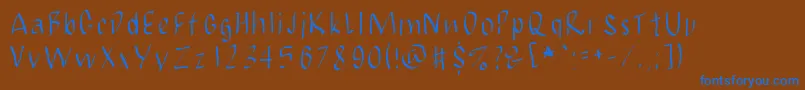 JbmCalligrad-fontti – siniset fontit ruskealla taustalla