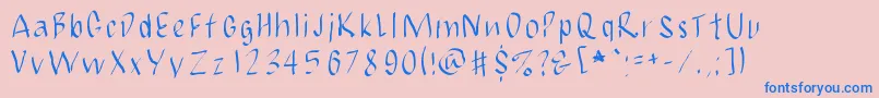 JbmCalligrad-fontti – siniset fontit vaaleanpunaisella taustalla