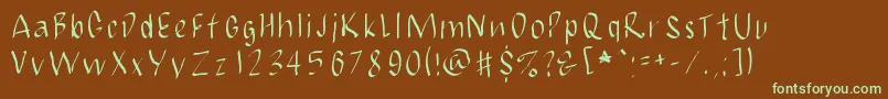 JbmCalligrad Font – Green Fonts on Brown Background