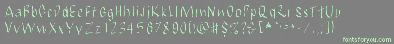 JbmCalligrad-fontti – vihreät fontit harmaalla taustalla