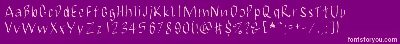 JbmCalligrad Font – Pink Fonts on Purple Background