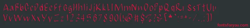 JbmCalligrad Font – Red Fonts on Black Background