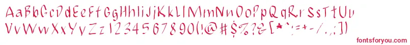 JbmCalligrad-fontti – punaiset fontit valkoisella taustalla