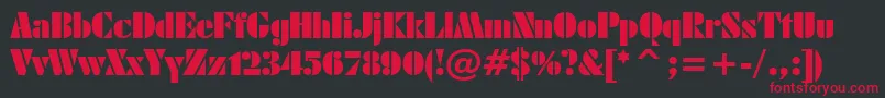 FuturaBlackWin95bt Font – Red Fonts on Black Background