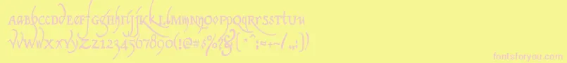 Шрифт Clerica – розовые шрифты на жёлтом фоне