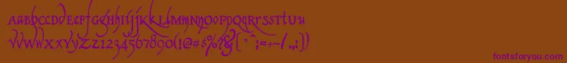Clerica Font – Purple Fonts on Brown Background
