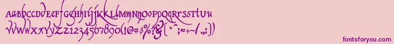 Weitere Informationen zur Clerica-Schriftart Clerica-Schriftart – Violette Schriften auf rosa Hintergrund