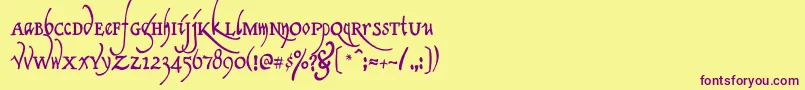 Clerica Font – Purple Fonts on Yellow Background
