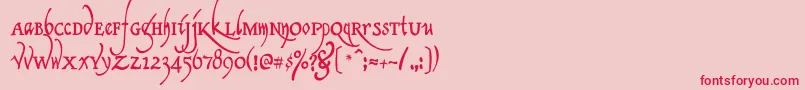 Clerica-Schriftart – Rote Schriften auf rosa Hintergrund