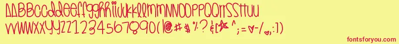 Sugarhoneyicedtea Font – Red Fonts on Yellow Background