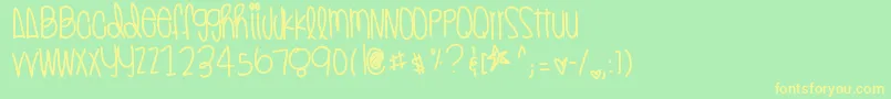 Sugarhoneyicedtea Font – Yellow Fonts on Green Background