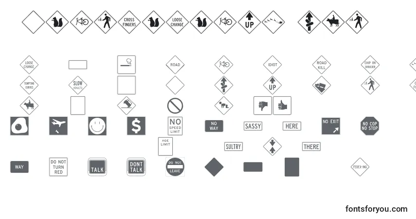 Schriftart InterstatepiFour – Alphabet, Zahlen, spezielle Symbole