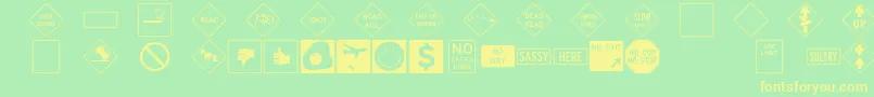 InterstatepiFour Font – Yellow Fonts on Green Background