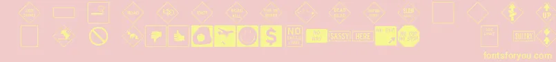 InterstatepiFour Font – Yellow Fonts on Pink Background