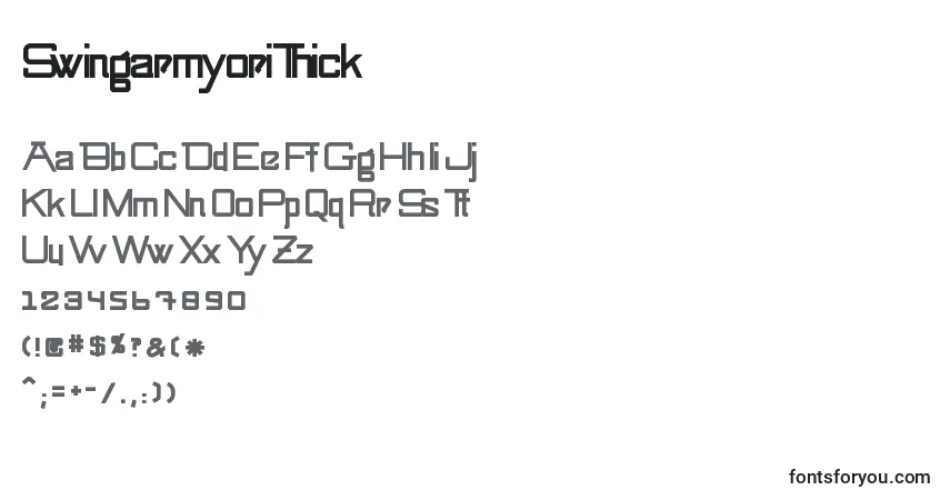 Schriftart SwingarmyoriThick – Alphabet, Zahlen, spezielle Symbole
