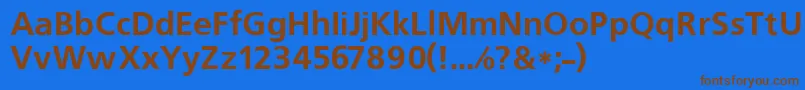 フォントFreesetBoldRegular – 茶色の文字が青い背景にあります。