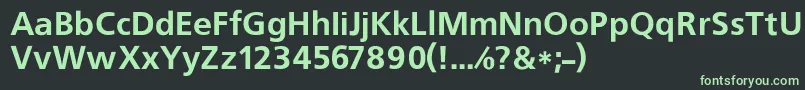 フォントFreesetBoldRegular – 黒い背景に緑の文字