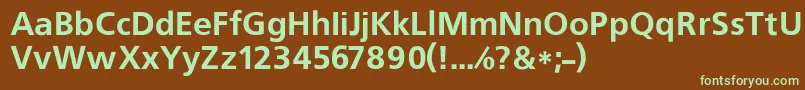 FreesetBoldRegular-fontti – vihreät fontit ruskealla taustalla