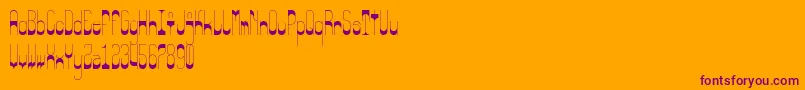 OddWeight-Schriftart – Violette Schriften auf orangefarbenem Hintergrund