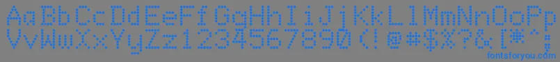 フォントDotmatrixRegular – 灰色の背景に青い文字