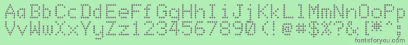 DotmatrixRegular Font – Gray Fonts on Green Background